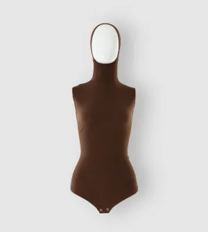 RUUQ Bodysuit Sleeveless with Hijab Cap - Dark Chocolate