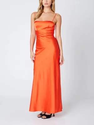 Scarlett Satin Tie Back Maxi Dress