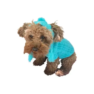 Scottish Cable Knit Dog Sweater Light Turquoise