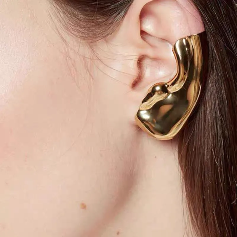 Sculptural Gold Plated Ear Cuff - No Piercing Needed