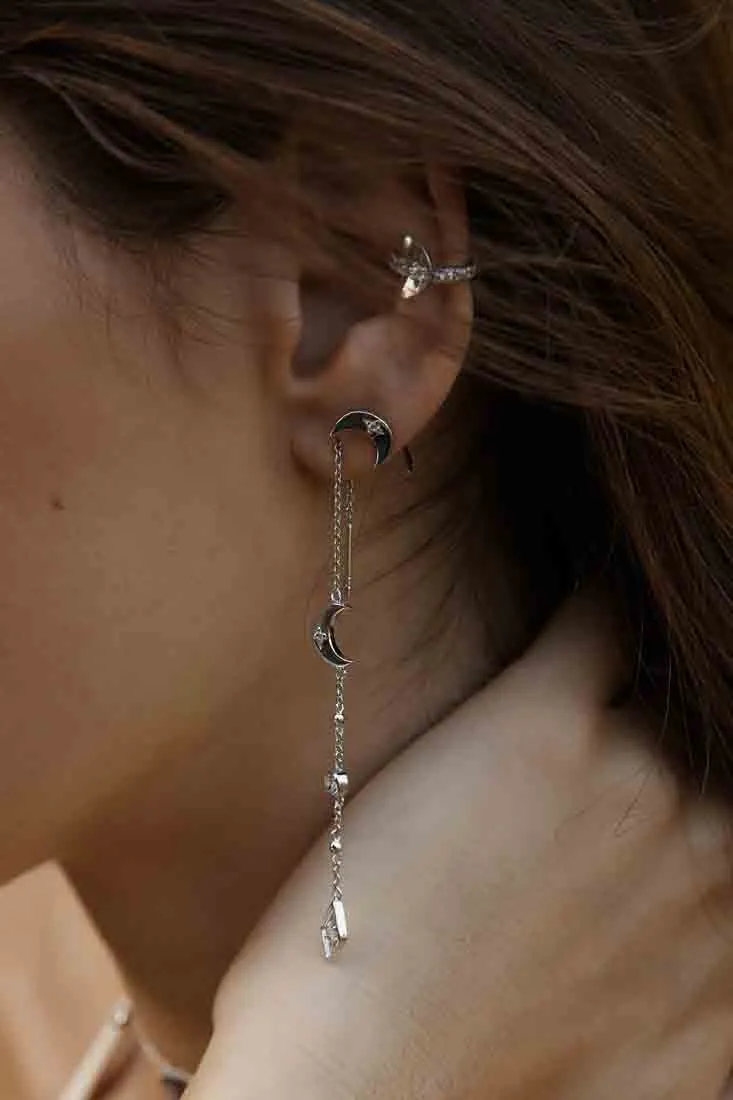 Selene Moonlight Ear Cuff - Whitegold