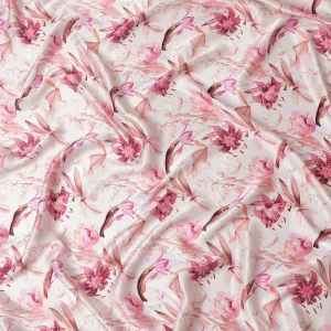 Soft Petal Pink Silk Satin Fabric - Italian Crafted, 140cm Wide - Buy Elegant Textiles Online-D18320