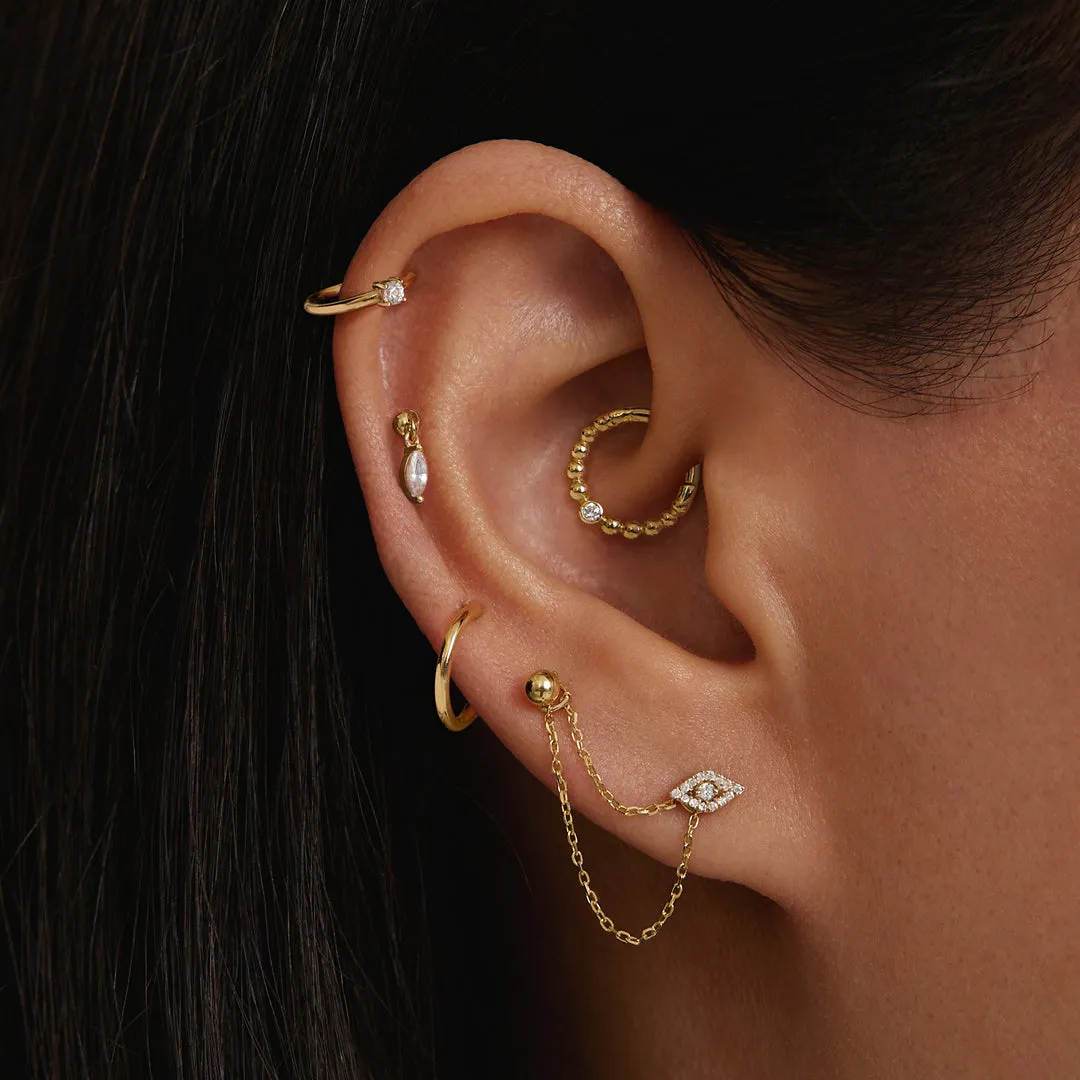 SPHERE | Round Threadless Flatback Earring