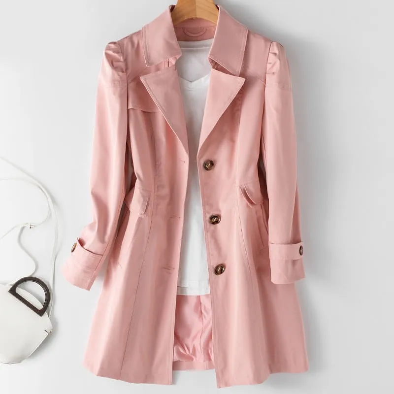 Spring Autumn Trench Coat OL Ladies Trench Coat Woman Trench Coat Long Women Windbreakers Plus Size Trench Coat Femme 5xl Coat