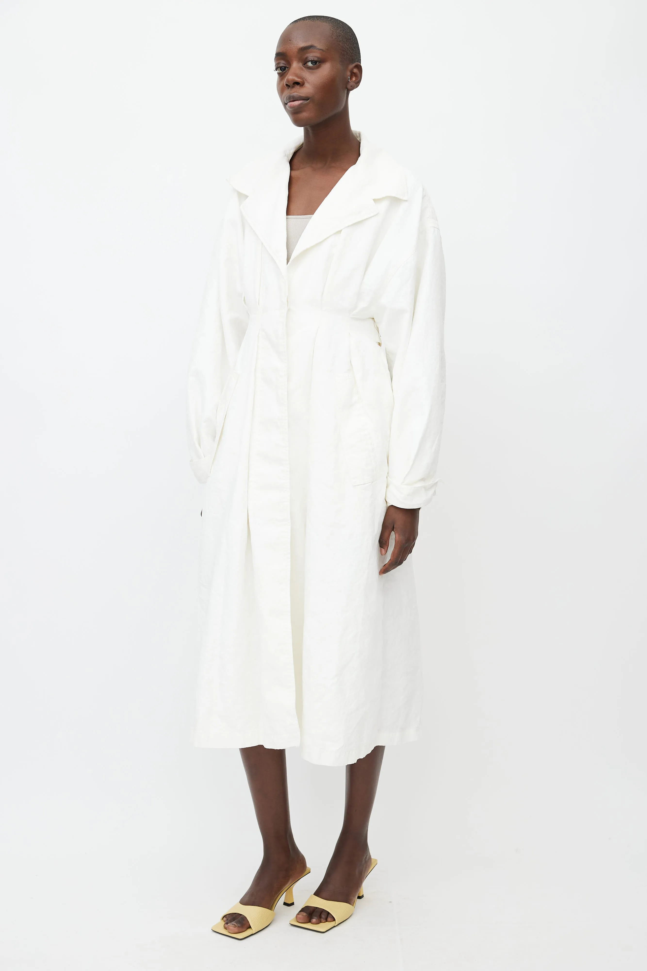 SS19 White Linen La Riviera Trench Coat