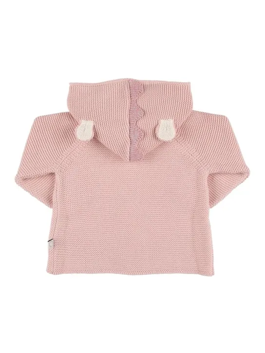 Stella McCartney Kids   Organic cotton knit hooded cardigan 