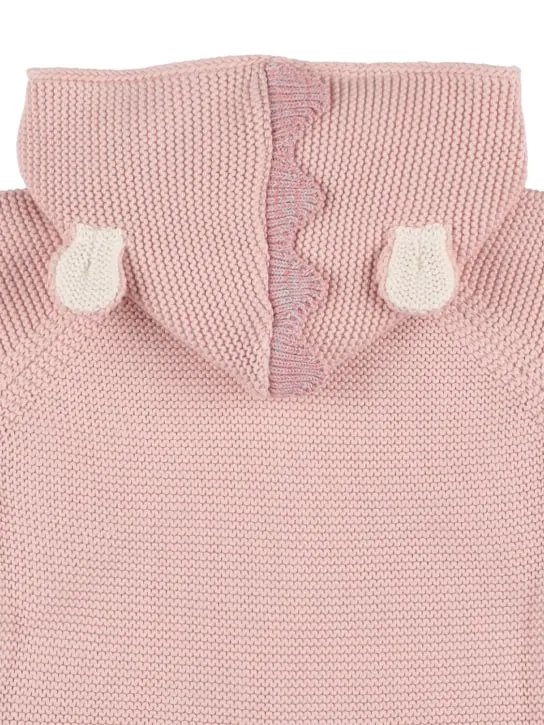 Stella McCartney Kids   Organic cotton knit hooded cardigan 