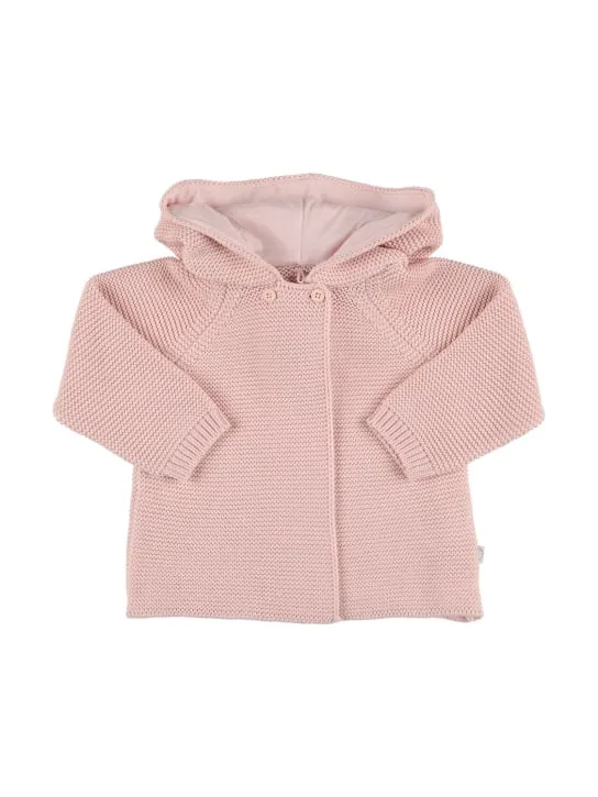 Stella McCartney Kids   Organic cotton knit hooded cardigan 