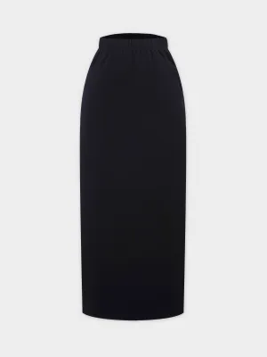 Straight Maxi Sweatshirt Skirt-Black