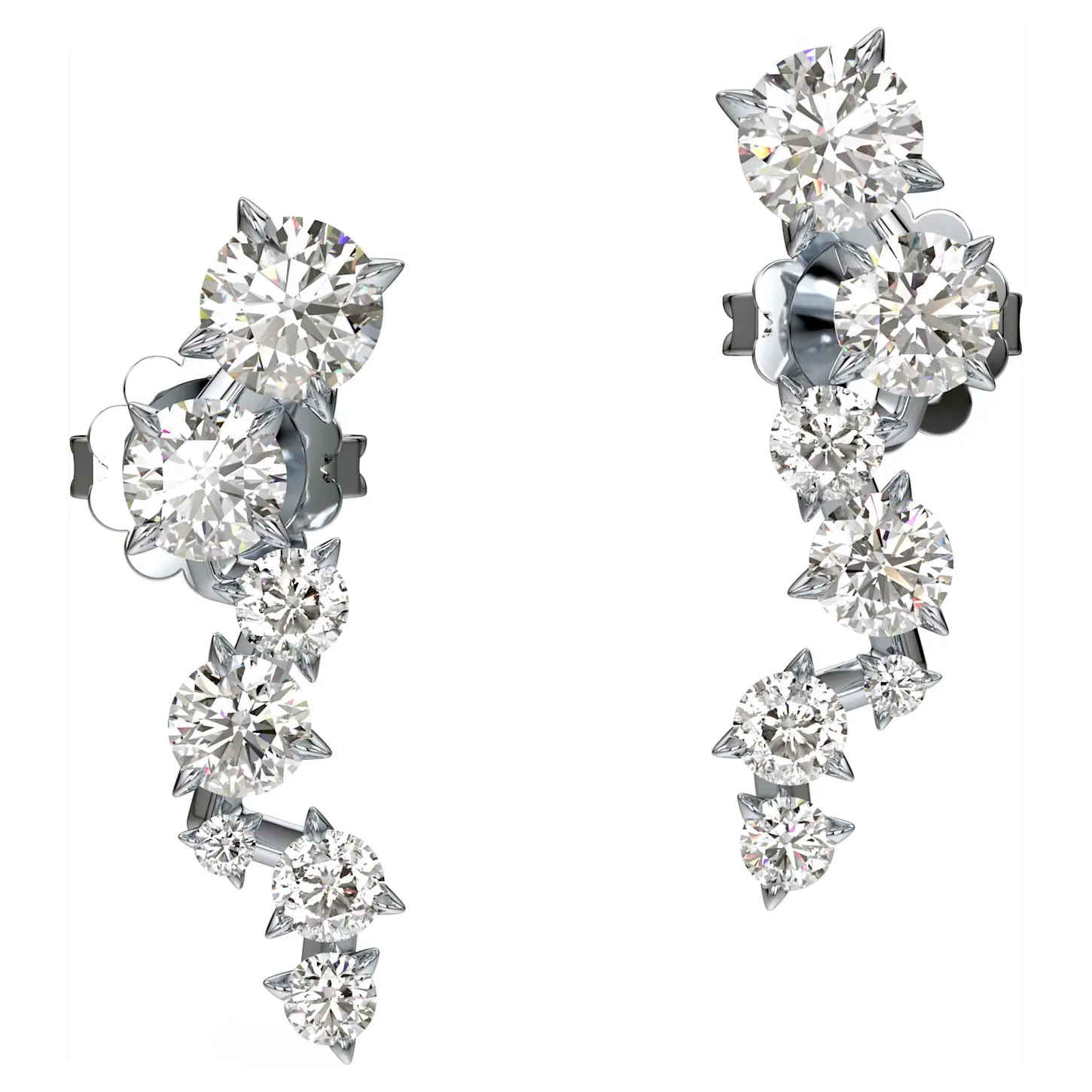 Swarovski Diamond Intimate Ear Cuffs White Gold Earrings