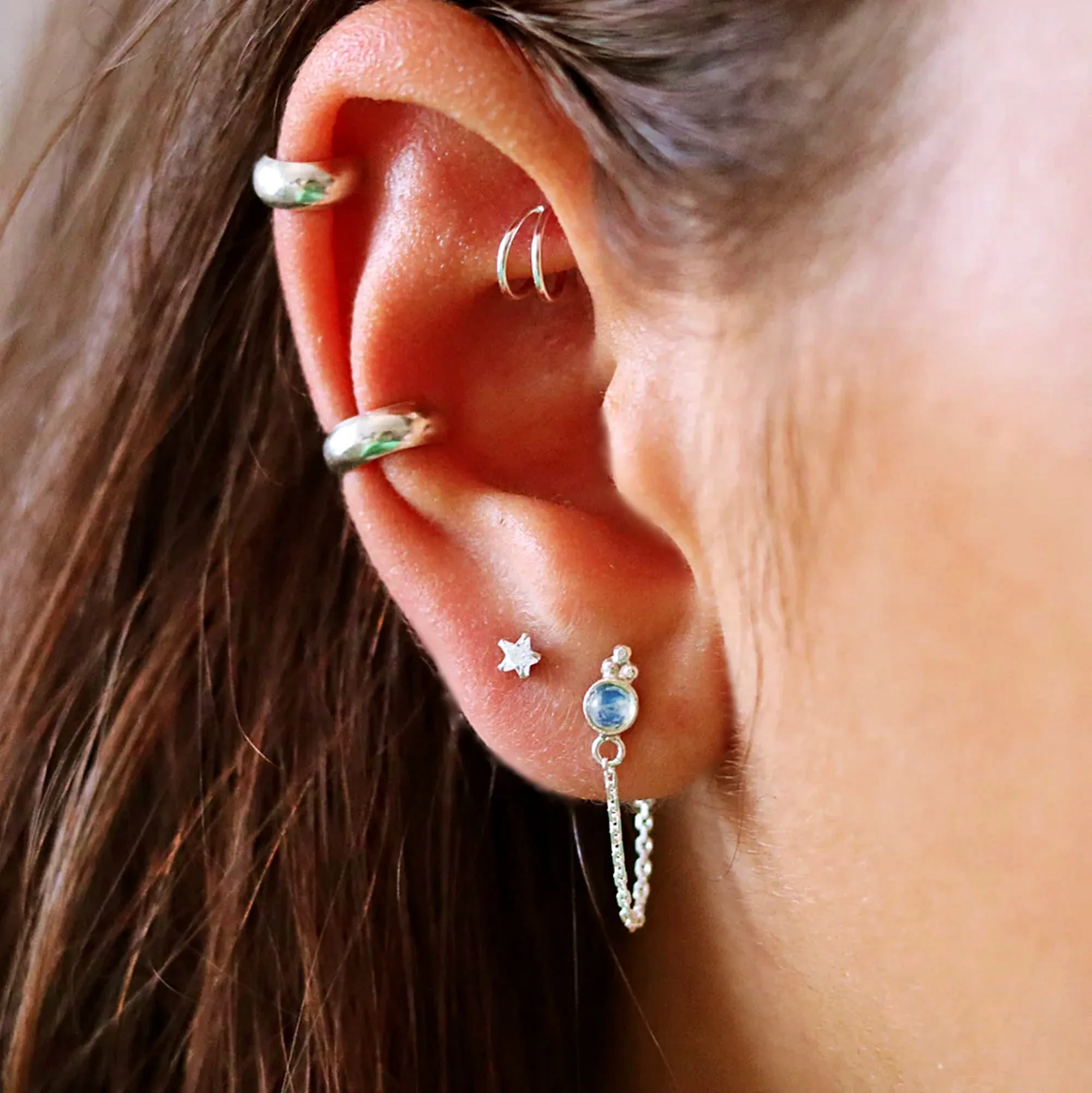 Thick Ear Cuff Silver