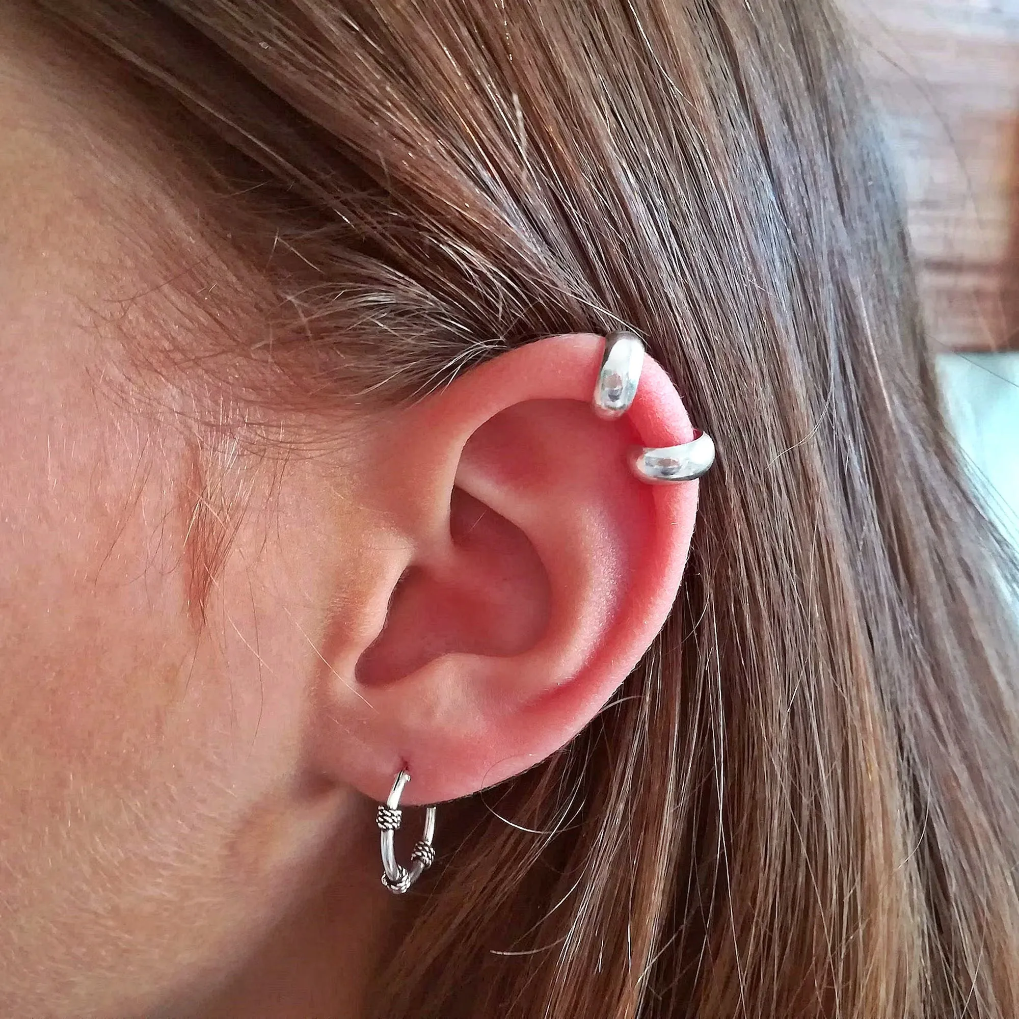 Thick Ear Cuff Silver