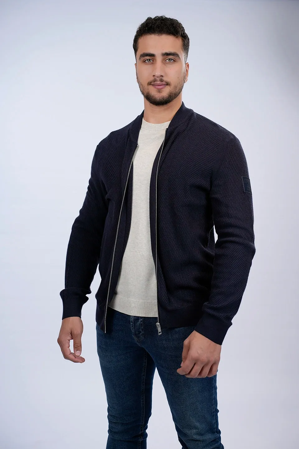 Tom Tailor Navy Knit Wear Jacket