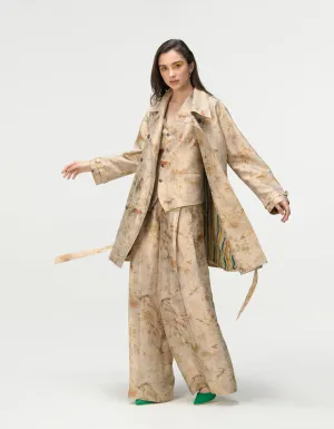 Trench Silk Brocade Ivory