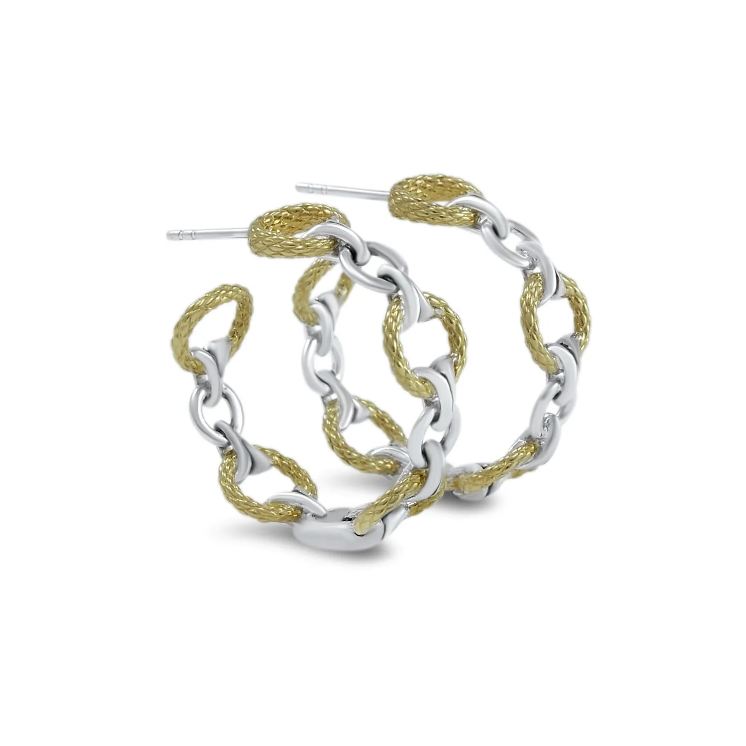 Tuileries Hoop Earring Medium - Two Tone Gold   Silver