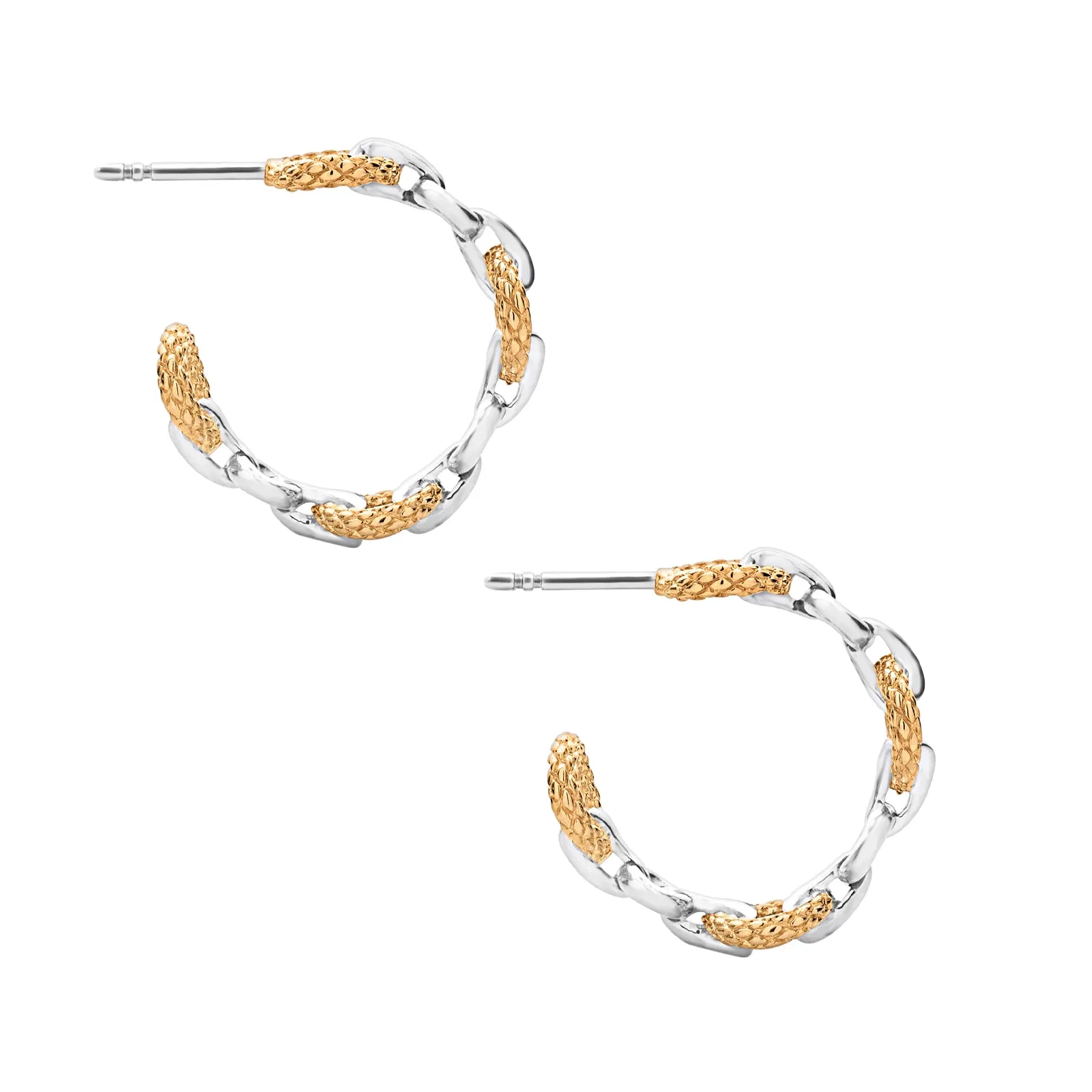 Tuileries Hoop Earring Small - Two Tone Rose   Silver