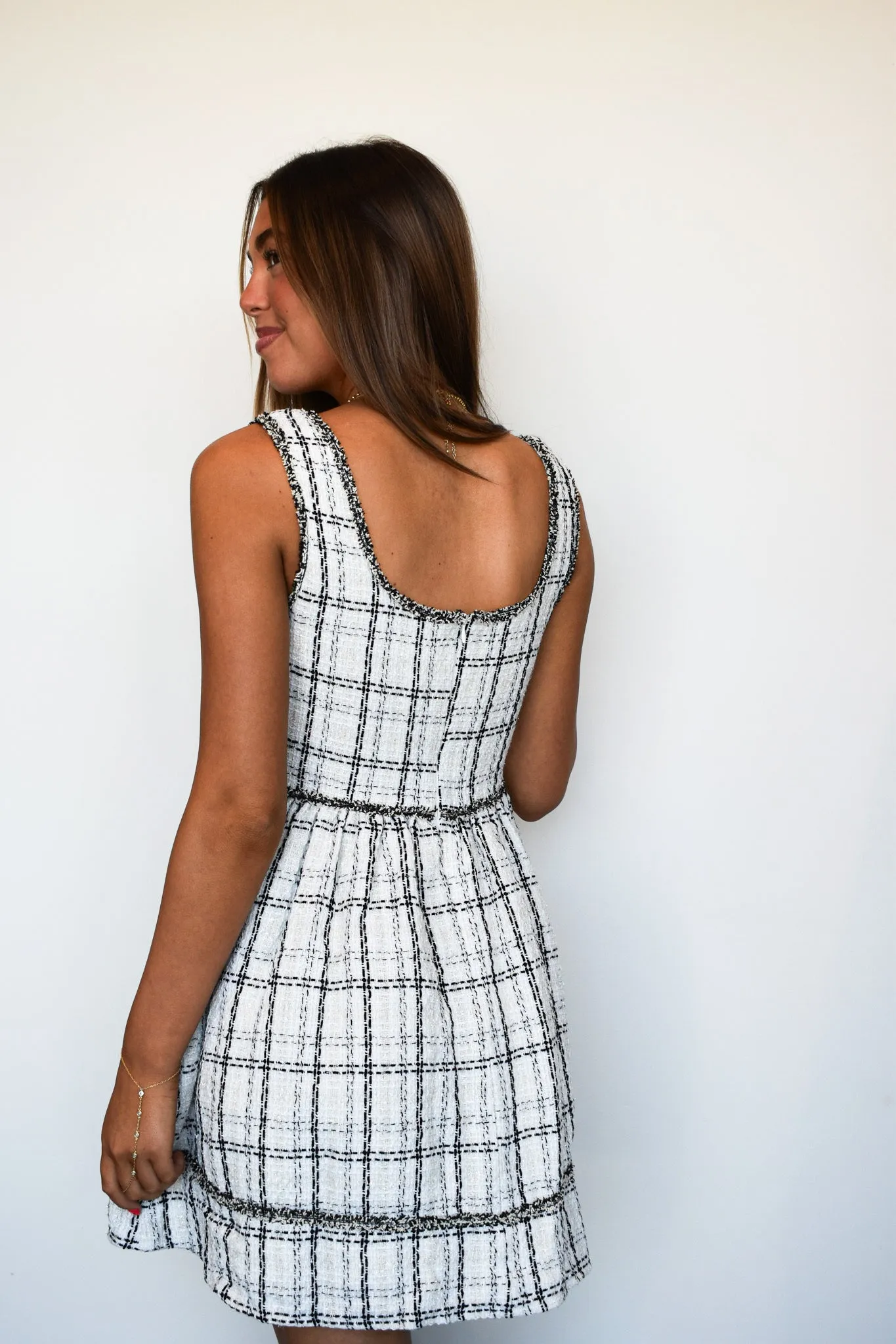 Uptown Tweed Mini Dress