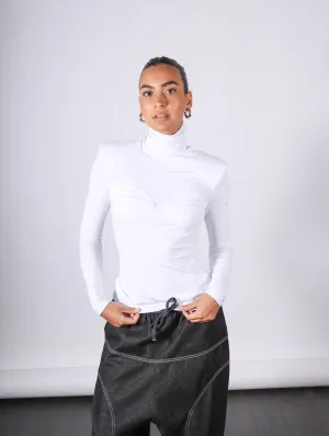 Verlean Turtleneck in White Jersey by KAPHILL