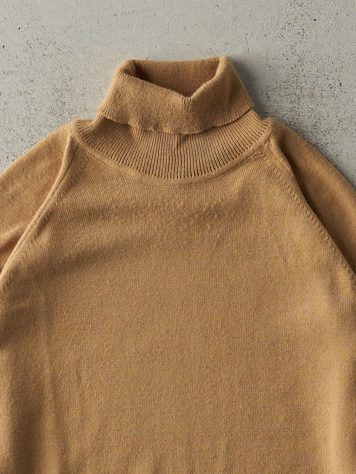 Vintage 80s Beige Knit Turtleneck (M)