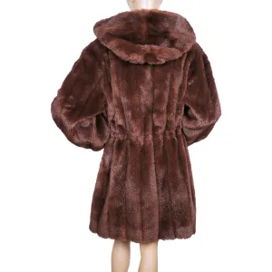 Vintage Faux Fur Coat Michel Alexis Paris 1980s Design Ladies Size M L