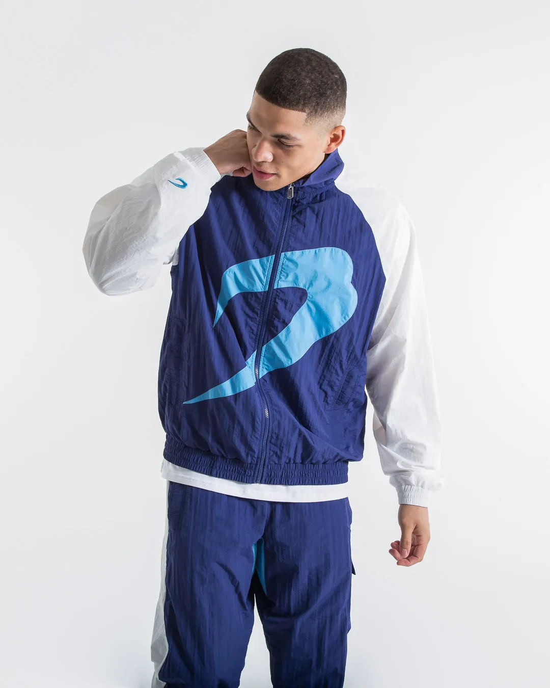 Walker Track Jacket - White/Navy