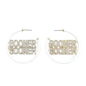 White Hoop Earrings