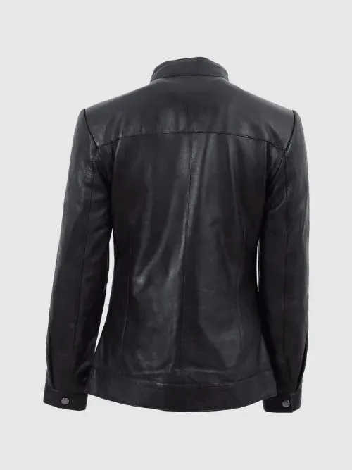 Women's Black Biker Leather Jacket