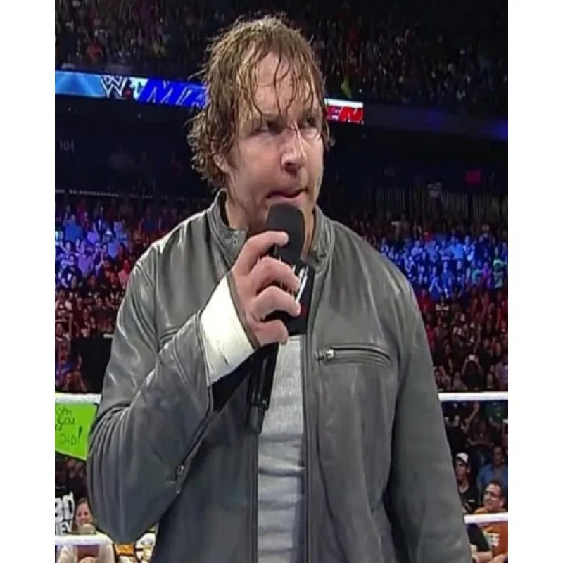 WWE Dean Ambrose Grey Leather Jacket