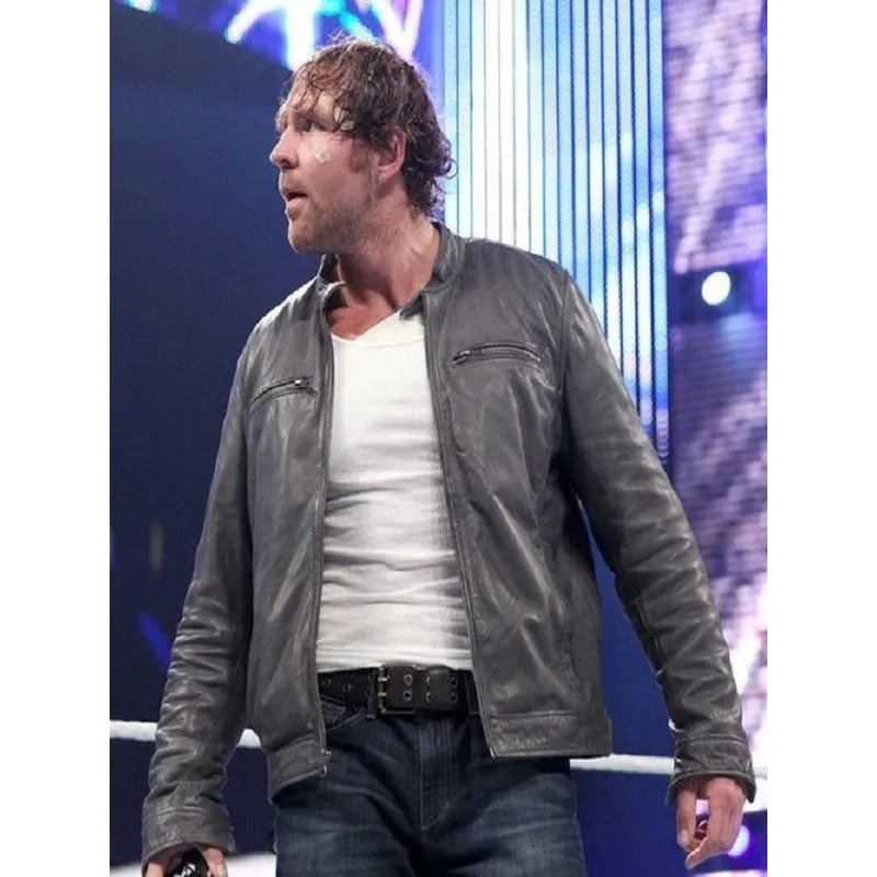 WWE Dean Ambrose Grey Leather Jacket