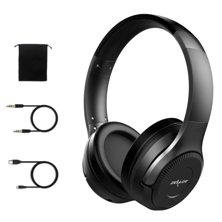 ZEALOT B26T Stereo Wired Wireless Bluetooth 4.0 Subwoofer Headset with 3.5mm Universal Audio Cable Jack & HD Microphone, For Mobile Phones & Tablets & Laptops, Support 32GB TF Card Maximum(Black)