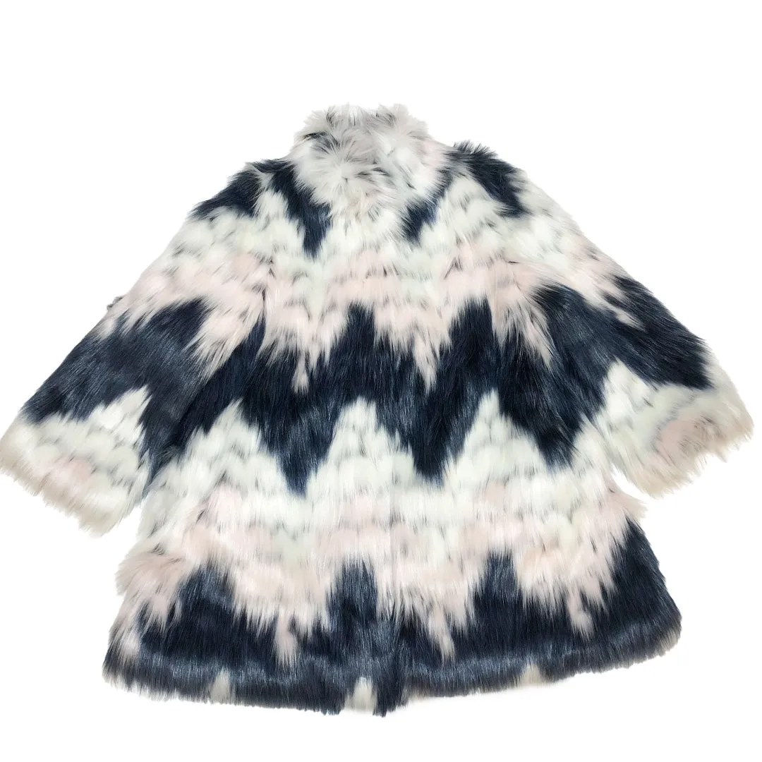 Zig Zag Faux Fur Coat